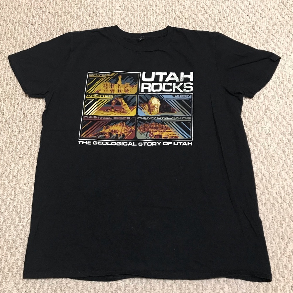 Mens Black Tee (Utah Rocks)